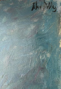 Sitzender weiblicher Akt Ölgemälde - Spanischer figurativer Expressionist 20.