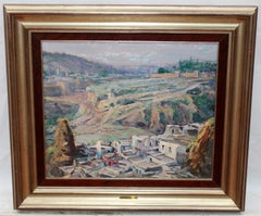 Paisaje Oil Painting on Tablex, Framed, Signed, Late 20th Century
