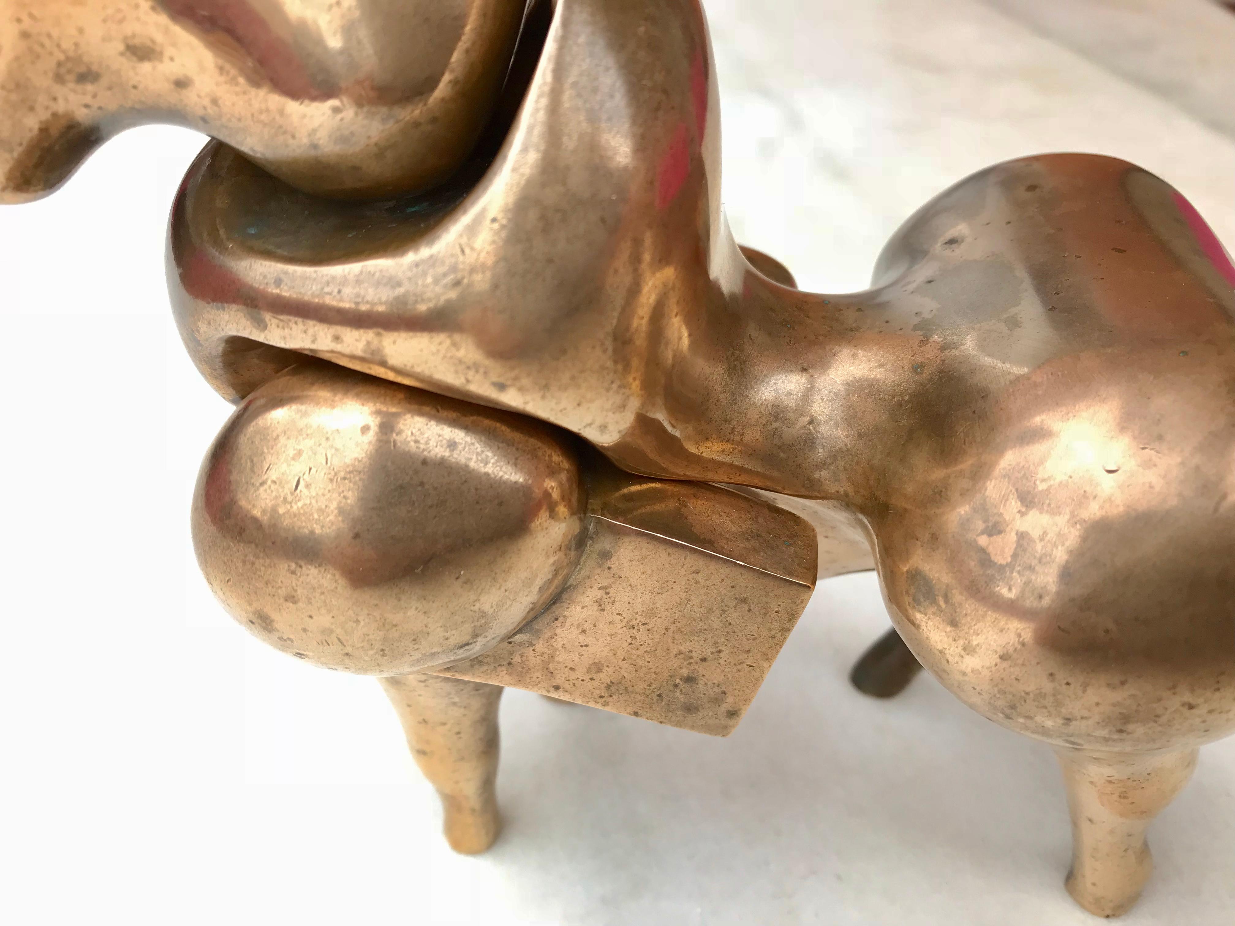 20th Century Francisco Baron Two Part Bull Bronze Sculpture