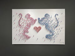 Bartus,ice in Love, 32x47 Mickey et Minnie Heart People texturé