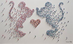 Bartus, "Ratones enamorados" 32x47 Mickey y Minnie Corazón Personas Textura