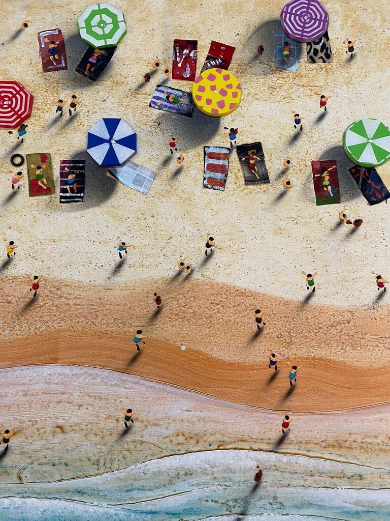 Beach - Pop Art Mixed Media Art by Francisco Bartus