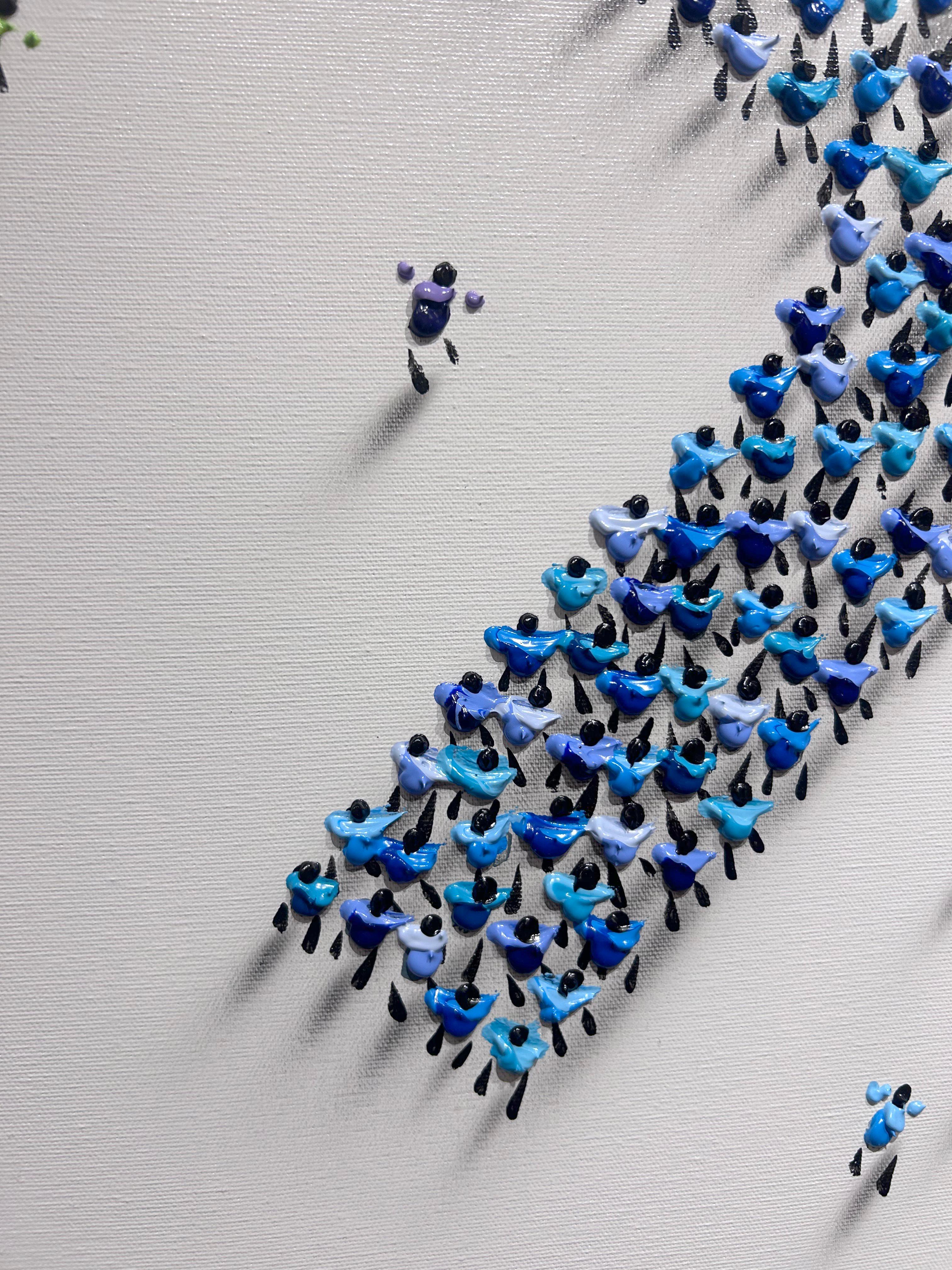 Francisco Bartus, „Hugs and Kisses“, 24x47, Texturiertes Gemälde in Mischtechnik im Angebot 5