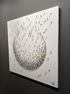 Francisco Bartus, "Sollevato dalla luce" 40x40 Pittura a tecnica mista con figura strutturata