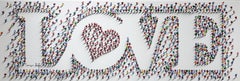 Francisco Bartus, „Unending Love“, farbenfrohes, strukturiertes, figuratives Gemälde, 20x60