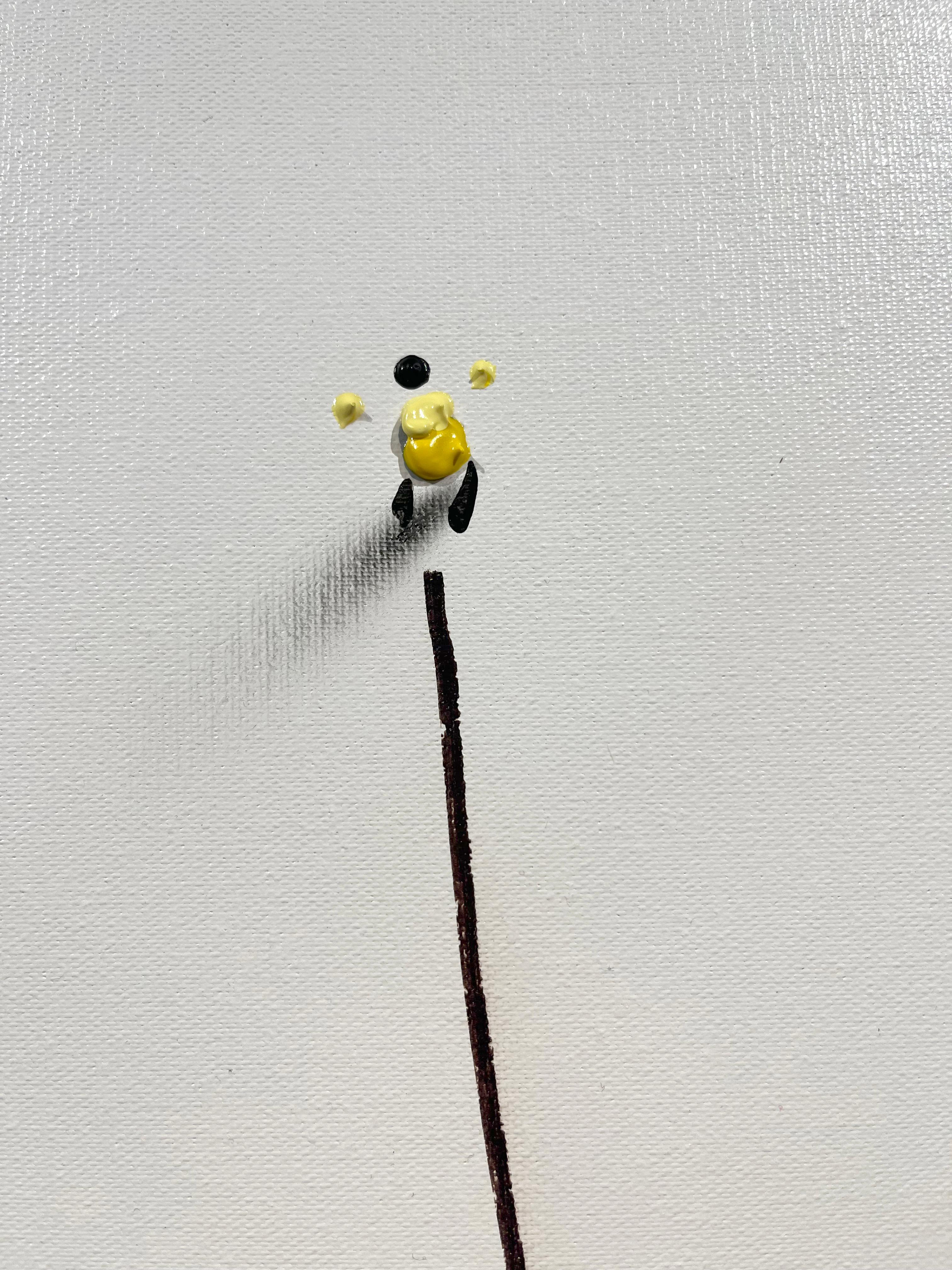 Francisco Bartus, „Wings“, 40x40, Gemälde in Mischtechnik mit strukturiertem Schmetterling im Angebot 5