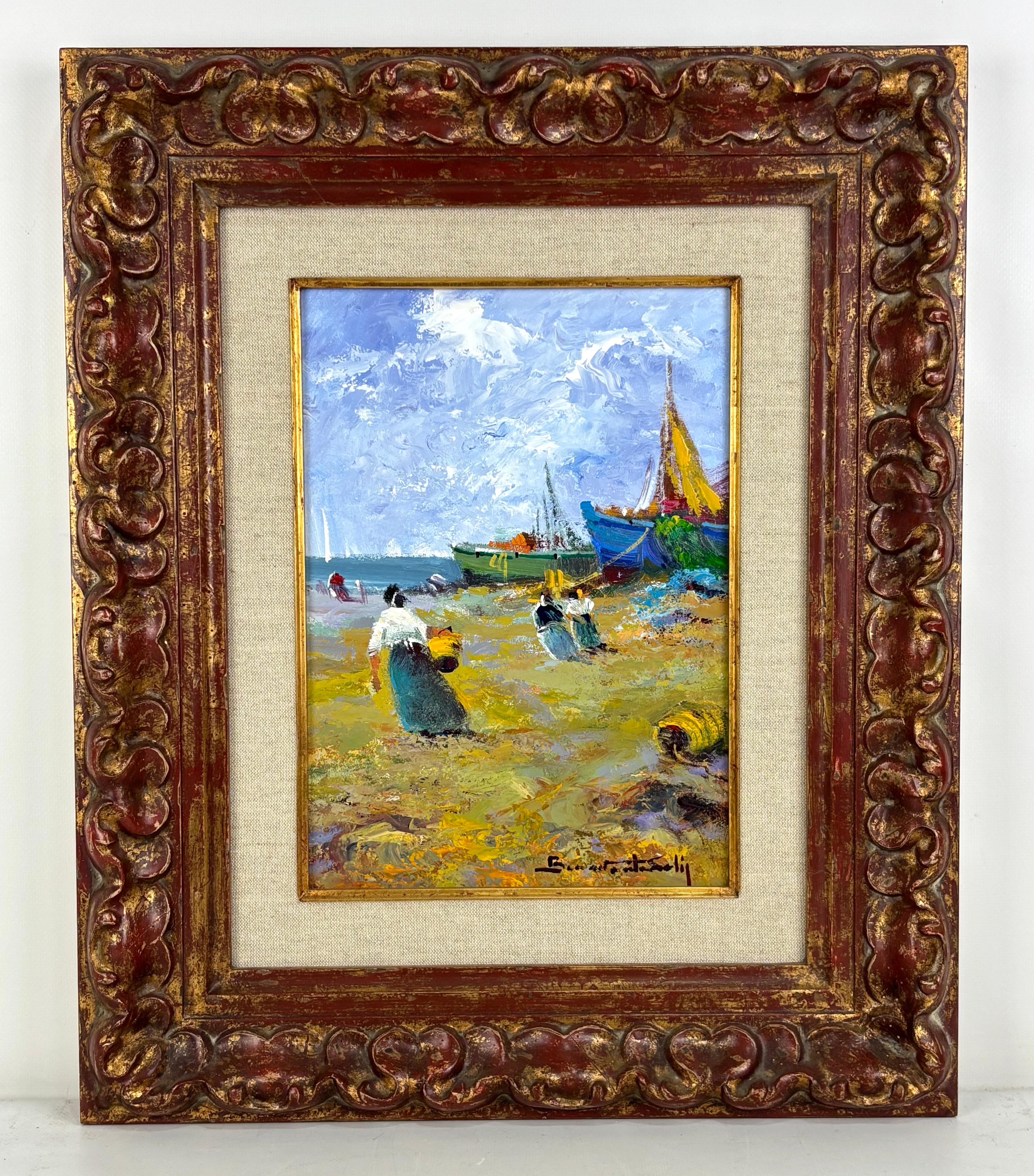 Escena de playa - Painting by Francisco Benavente Solís