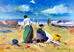 "Escena de playa".