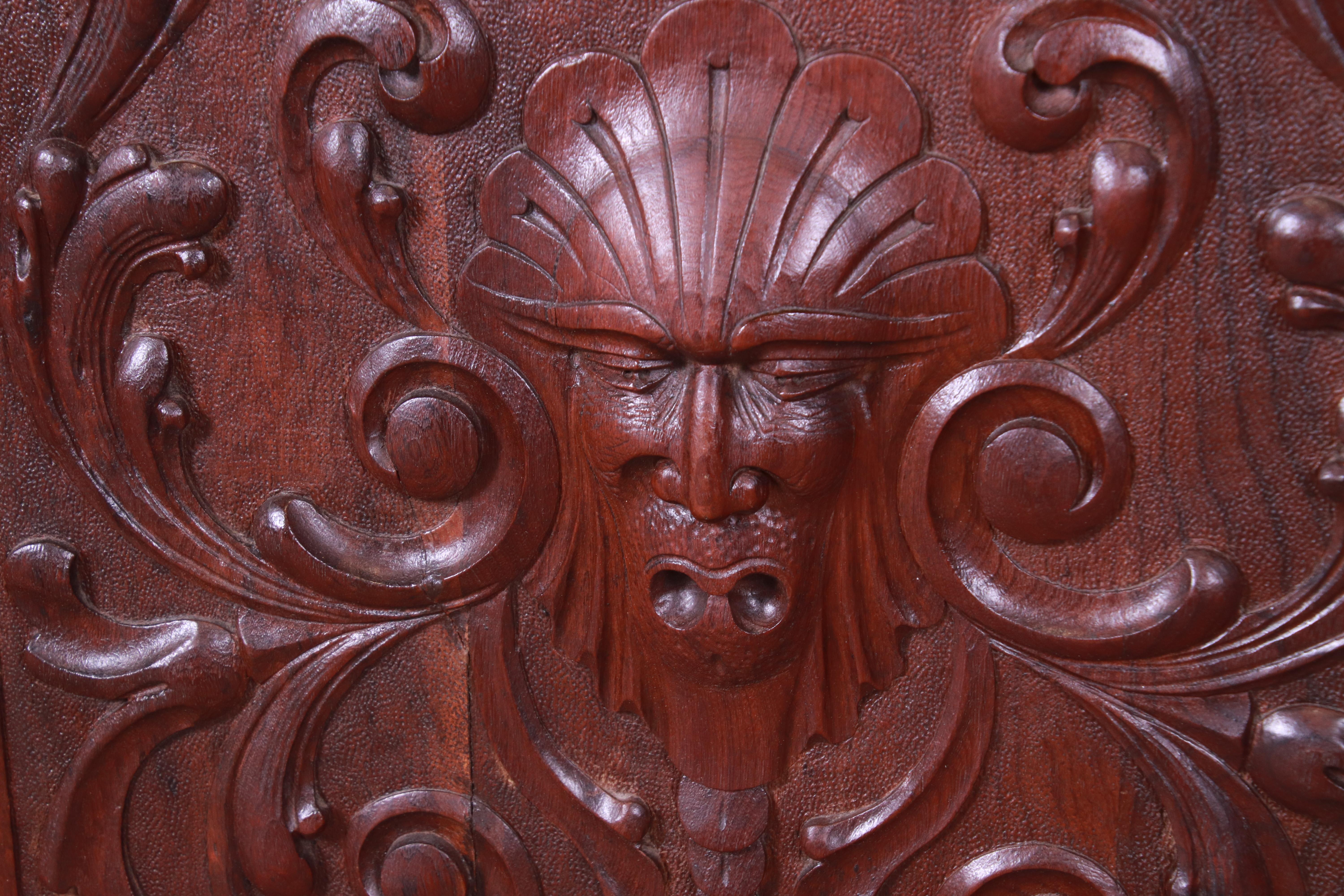 Francisco Bergamo Sobrinho Ornate Carved Walnut Desk, Brazil, 1930s 2