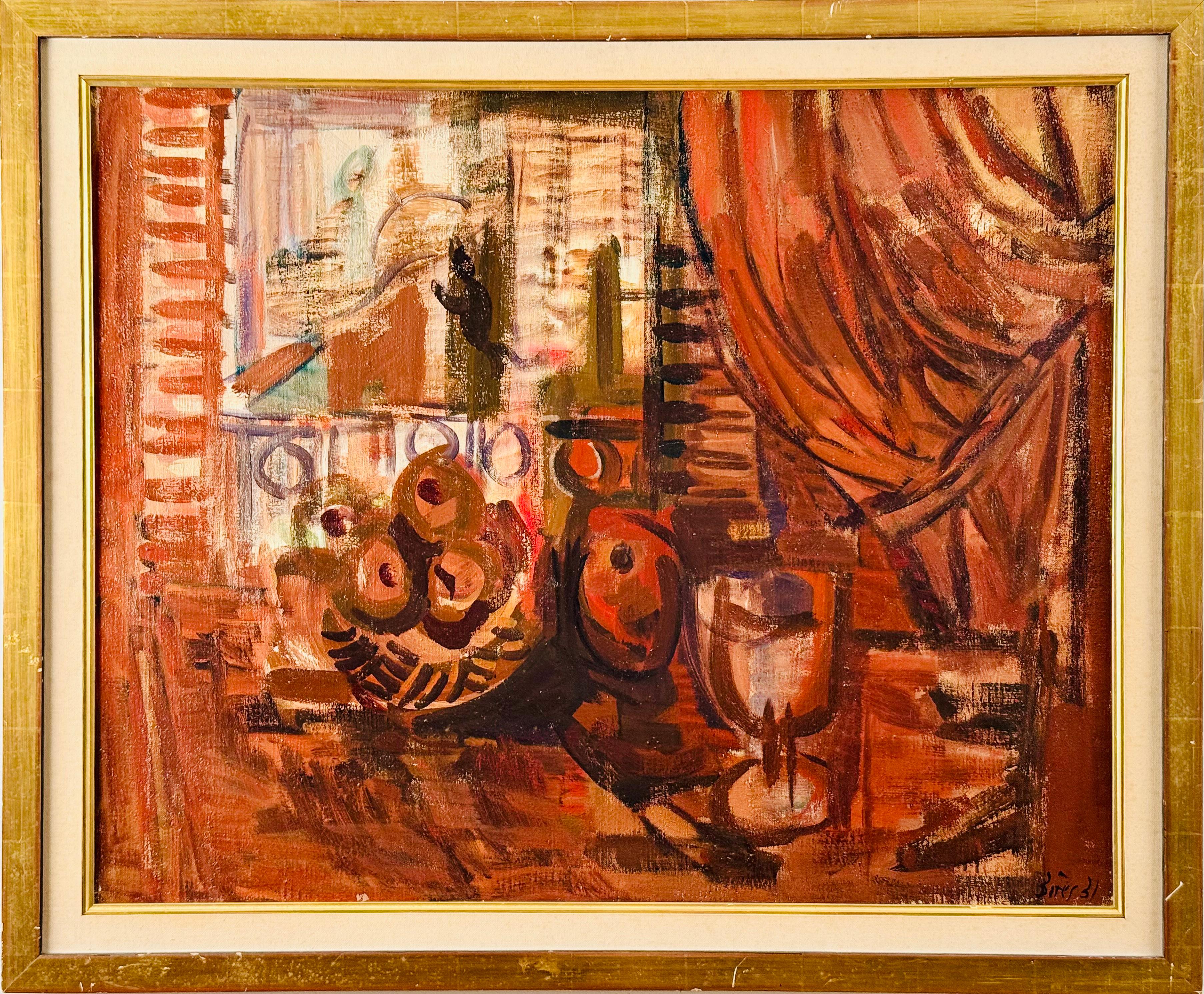 Nature morte à la fenêtre ouverte