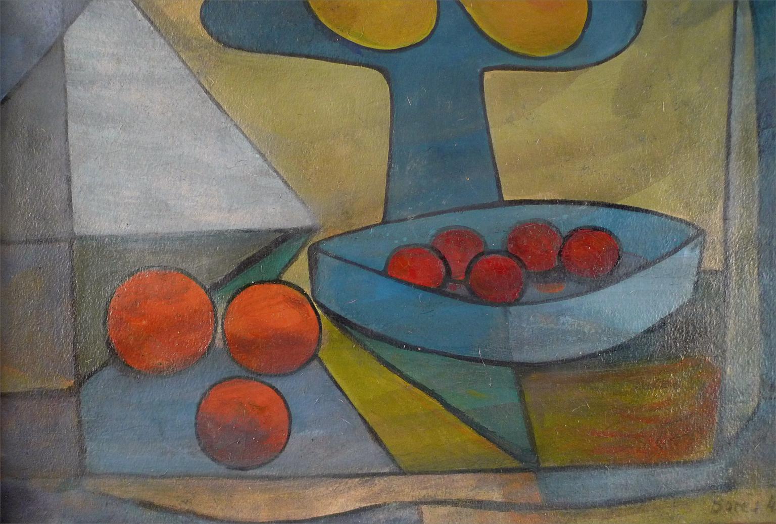 „Stillleben mit Früchten“, Ölgemälde auf Karton des Künstlers Francisco Bores, 20. Jahrhunderts im Angebot 5