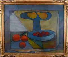 Vintage "Still Life of Fruits", 20th Century Oil on Cardboard by Artist Francisco Bores