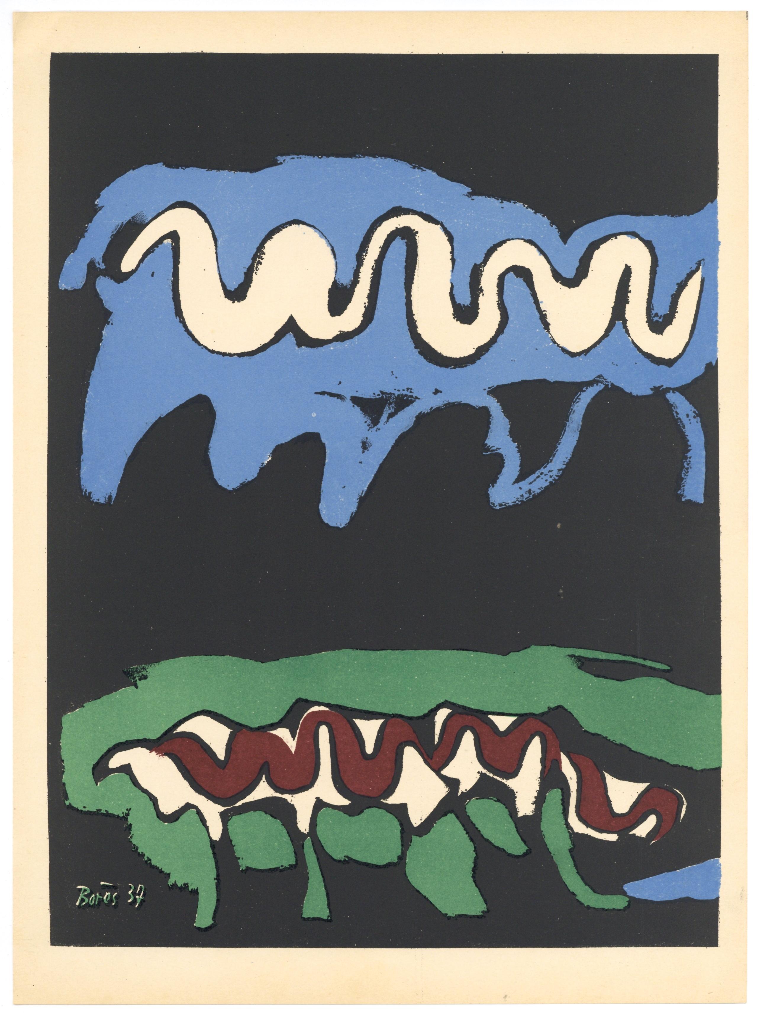 Lithograph on vélin des Papeteries du Marais paper. Paper Size: 14 x 10.25 inches. Inscription: Signed in the plate and unnumbered, as issued. Notes: From the album, Verve: Revue Artistique et Littéraire, Vol. I, N° 1, 1937. Published by Éditions de