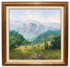 Los Picos de Europa (Potes, Santander) – Öl auf Leinwand – Signiert und gerahmt