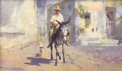 A farmer with his donkey
