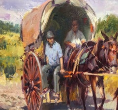 Cart, wagon, animals, farmer,