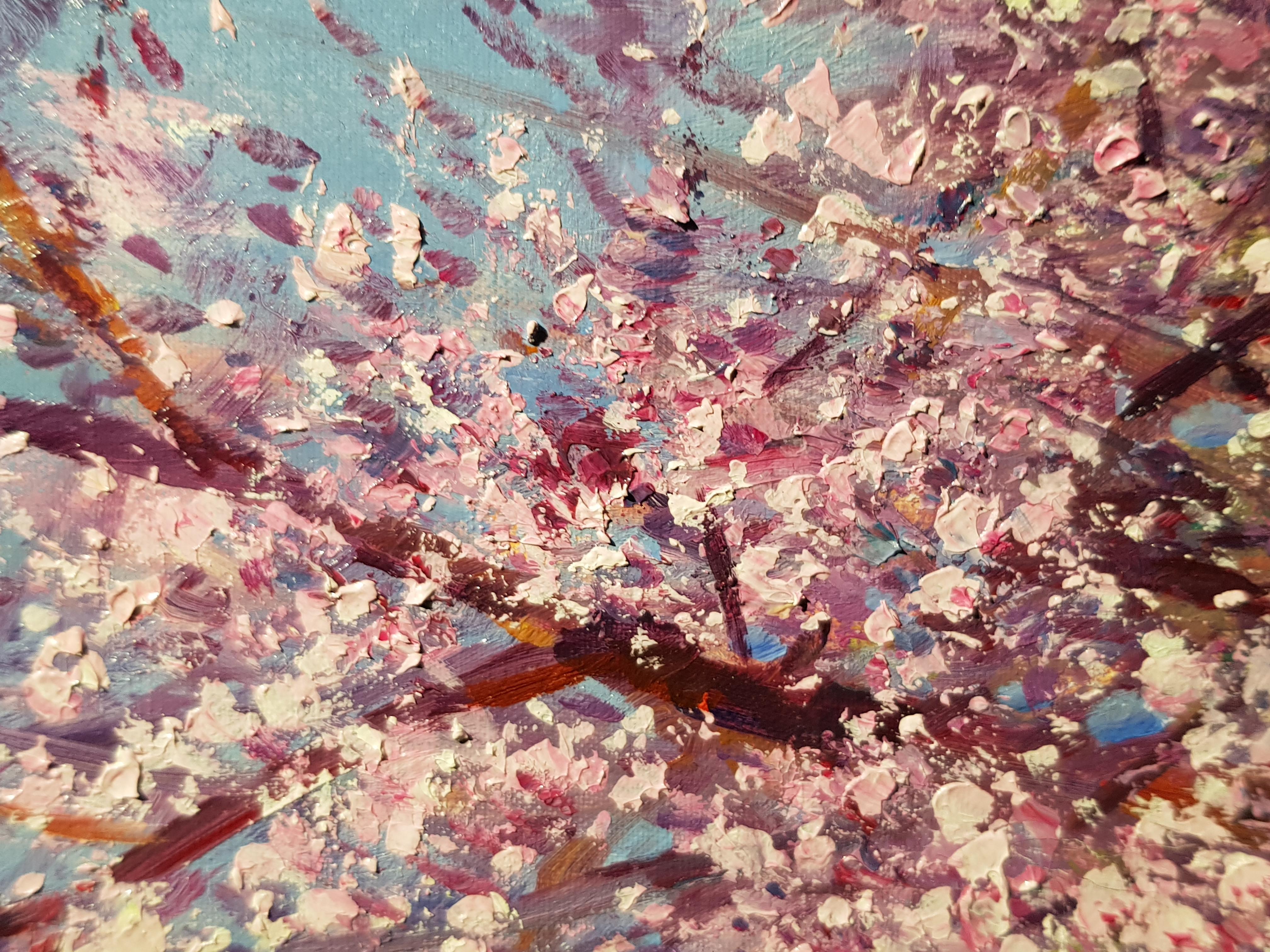 A fresh and vibrant painting from contemporary Spanish artist Francisco Calabuig. 
Blossom in Bloom is a stunning little picture, breathing fresh air into any room & so reminiscent of Spring - you can almost smell the flowers! 

Blossom in Bloom I
