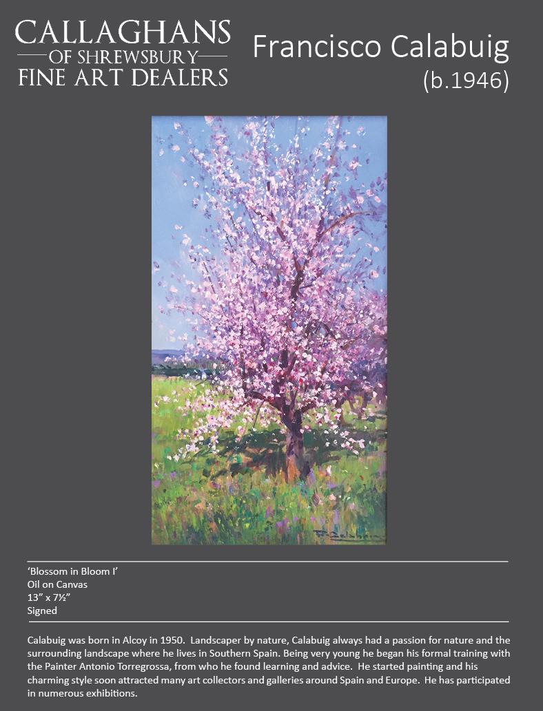 Contemporary Landscape painting of a Spanish Almond Orchard 'Blossom in Bloom I' 2