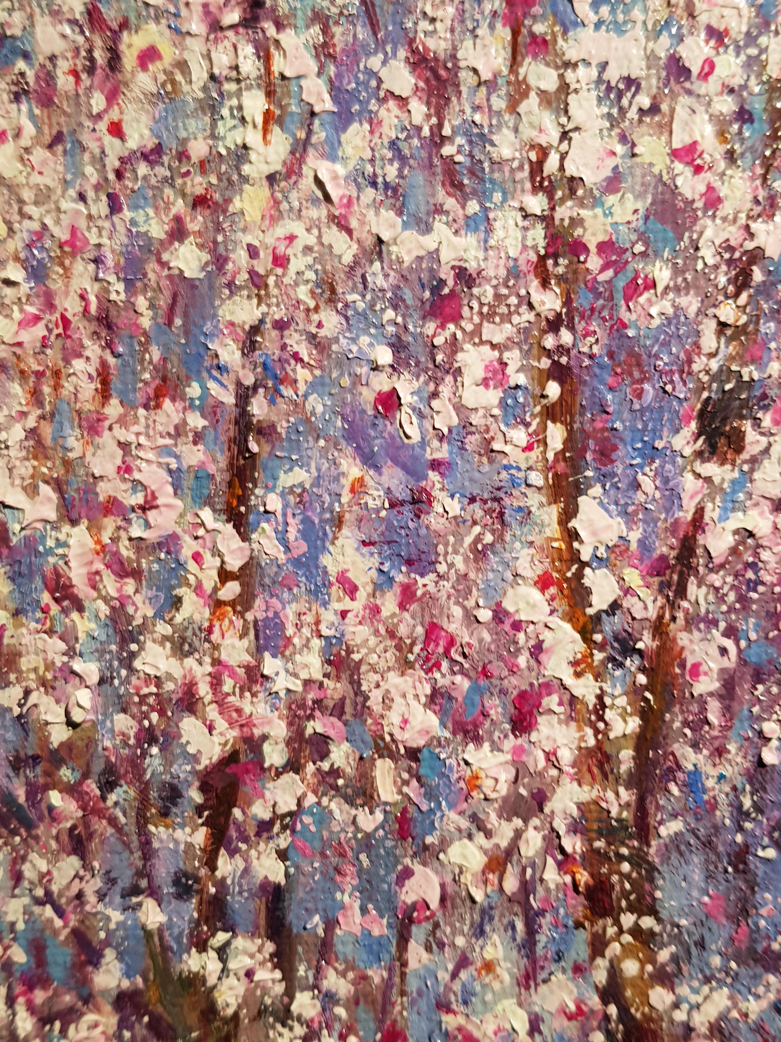 Peinture de paysage contemporaine d'un Almond Orchard espagnol 'Blossom in Bloom II' - Contemporain Painting par Francisco Calabuig