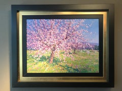 Contemporary Rural Pink Landscape 'Spring Blossom' by Francisco Calabuig