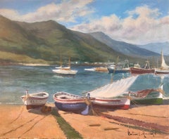 Port de la Selva Spain oil on canvas painting spanish seascape