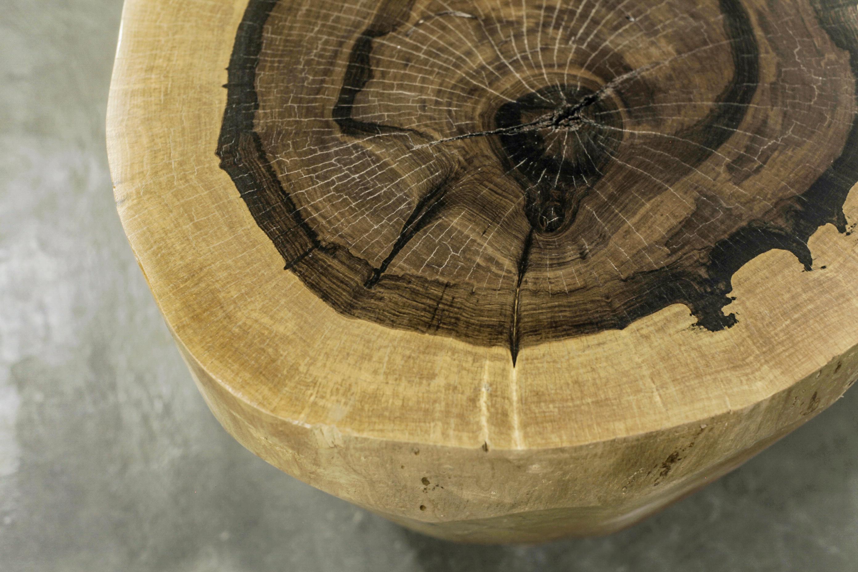 Geschnitzter Truhentisch aus massivem exotischem Holz mit lebendiger Kante von Costantini, Francisco im Angebot 2
