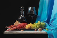 "Dîner céleste" (2024) Nature morte à l'huile sur panneau