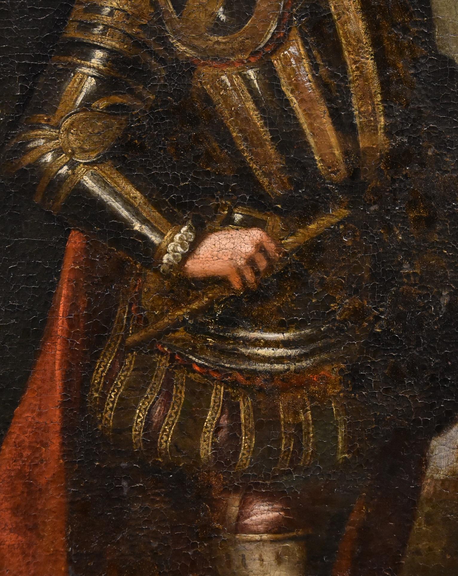 Portrait King De Zurbaran 17th Century Oil on canvas Old master Spanish school For Sale 4