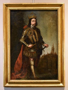 Portrait King De Zurbaran 17th Century Oil on canvas Old master Spanish school