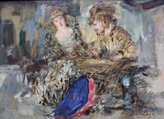 Confidences, oil/panel, 37x50 cm