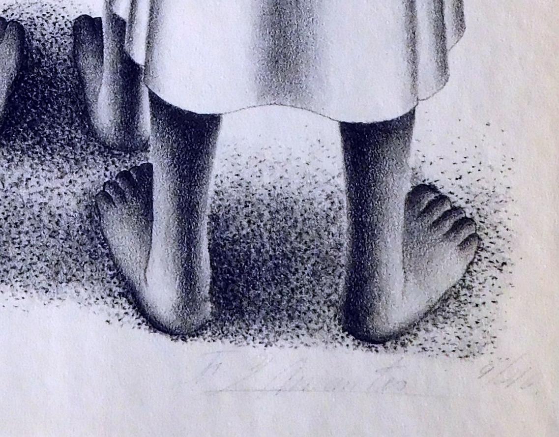 Lithographie originale de l'artiste mexicaine Francisco Dosamantes - Women of Oaxaca 2