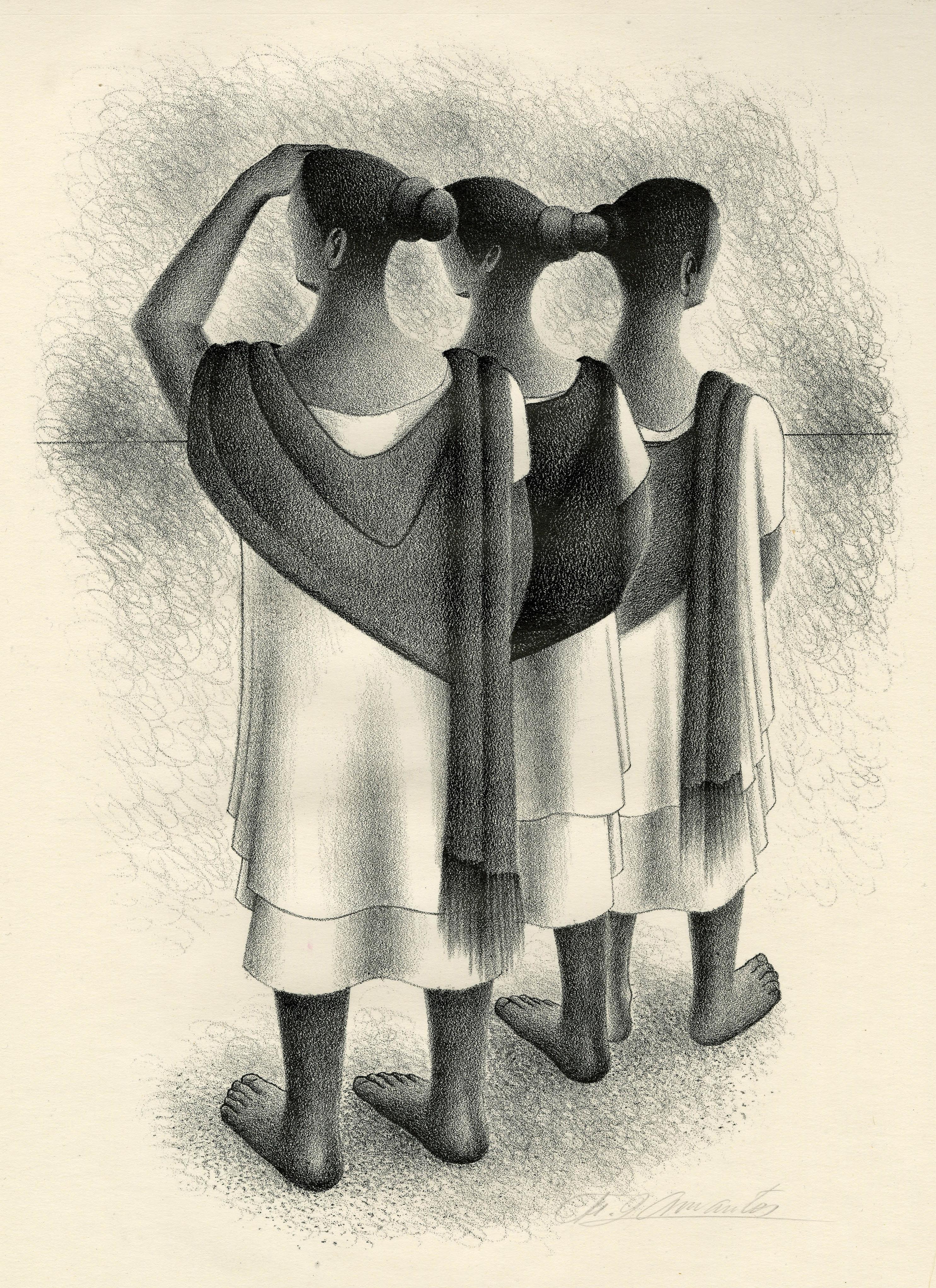Mayan Trio - American Modern Print by Francisco Dosamantes
