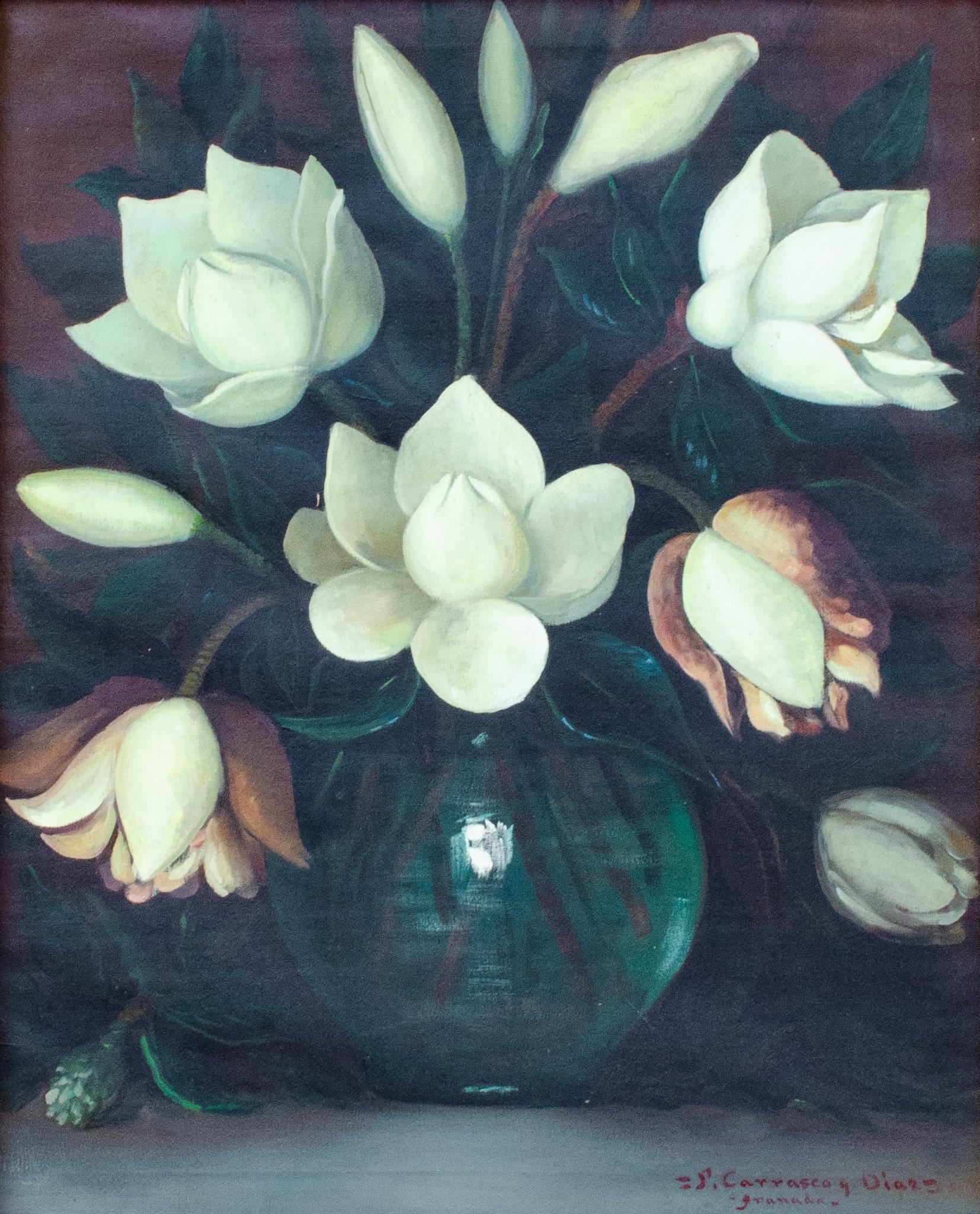 Nature morte au magnolia par Francisco Felipe Carrasco y Díaz en vente 1