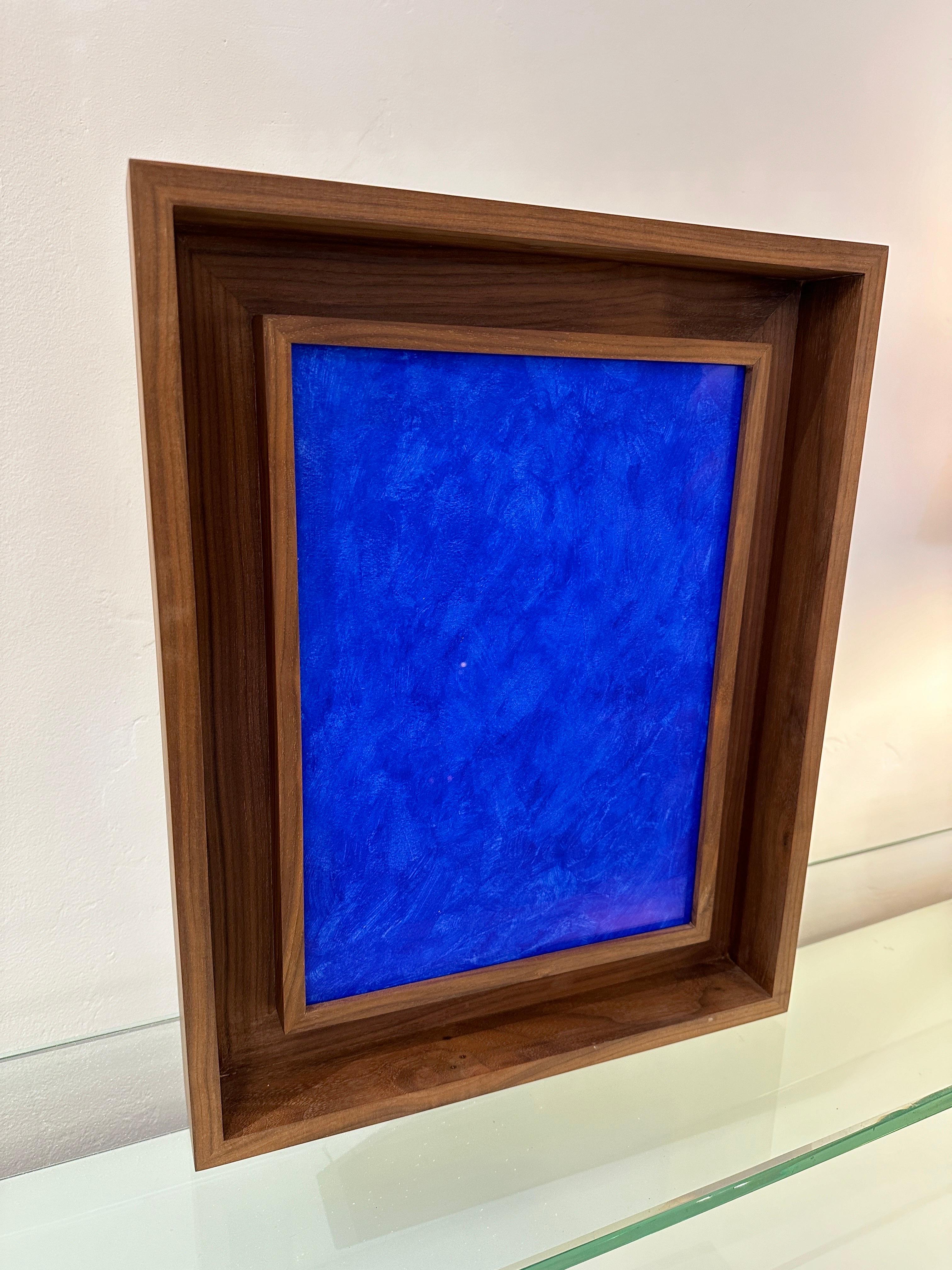 Spanish Francisco Franco Yves Klein Blue Abstract Framed Painting For Sale