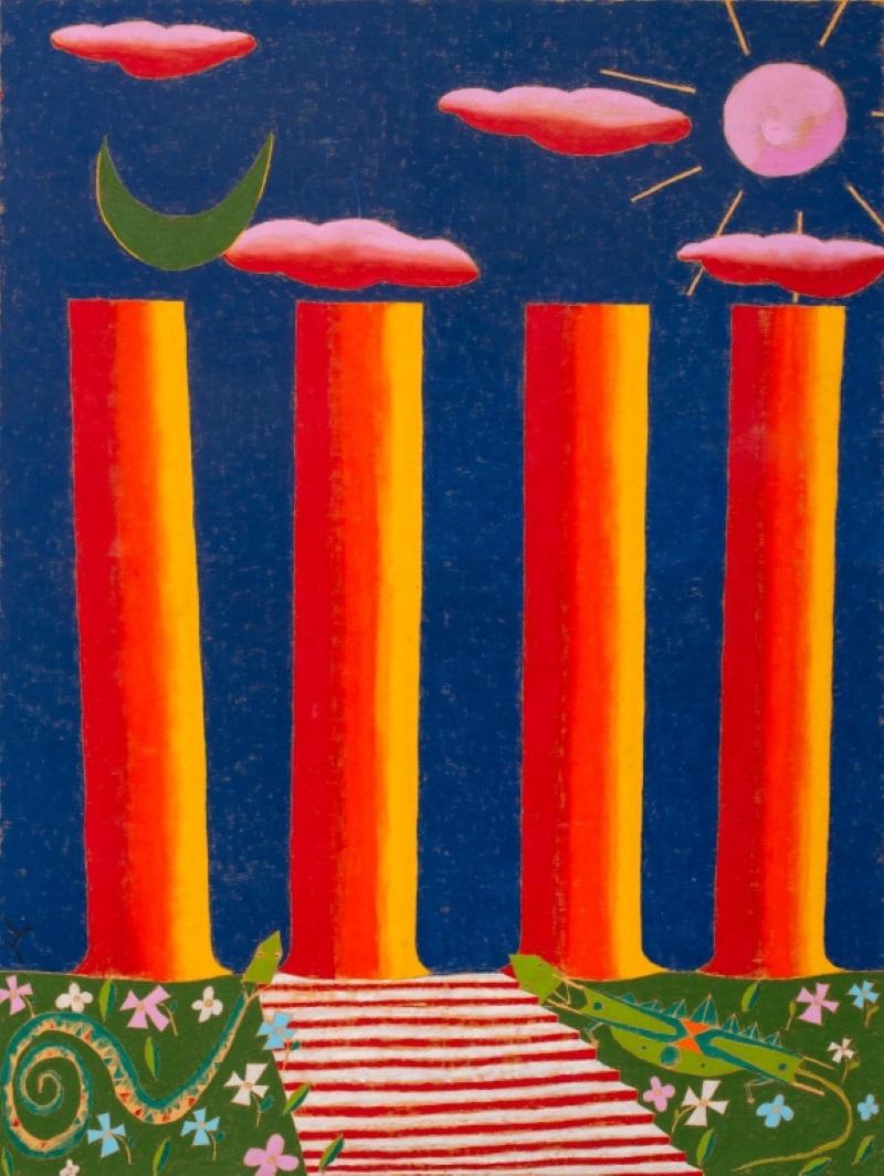 Francisco Galeno „Vale do amanhecer“, Öl auf Karton (Brasilianisch) im Angebot
