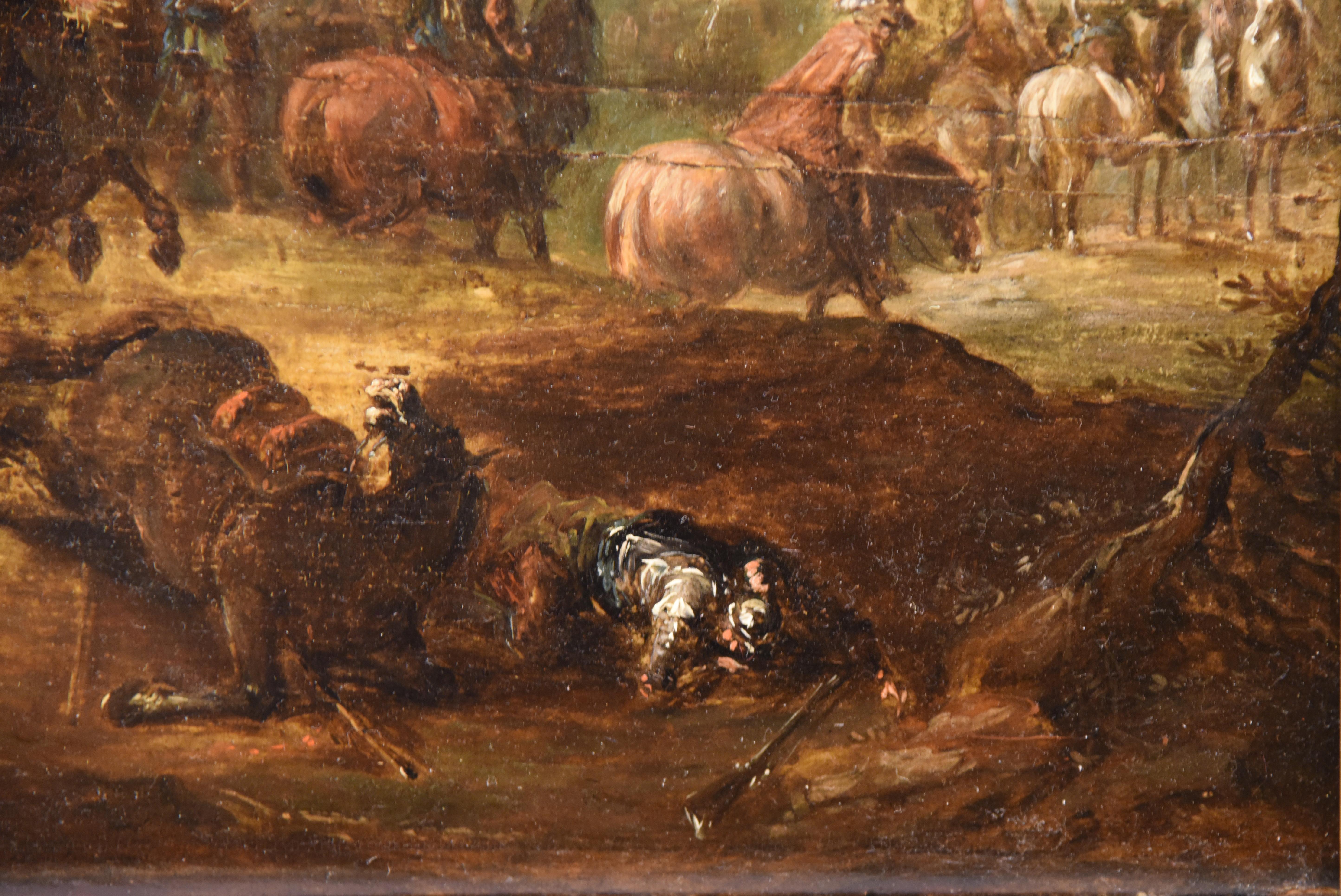 Ölgemälde mit dem Titel „Conquistadors nach der Schlacht“ aus dem 18. Jahrhundert 6