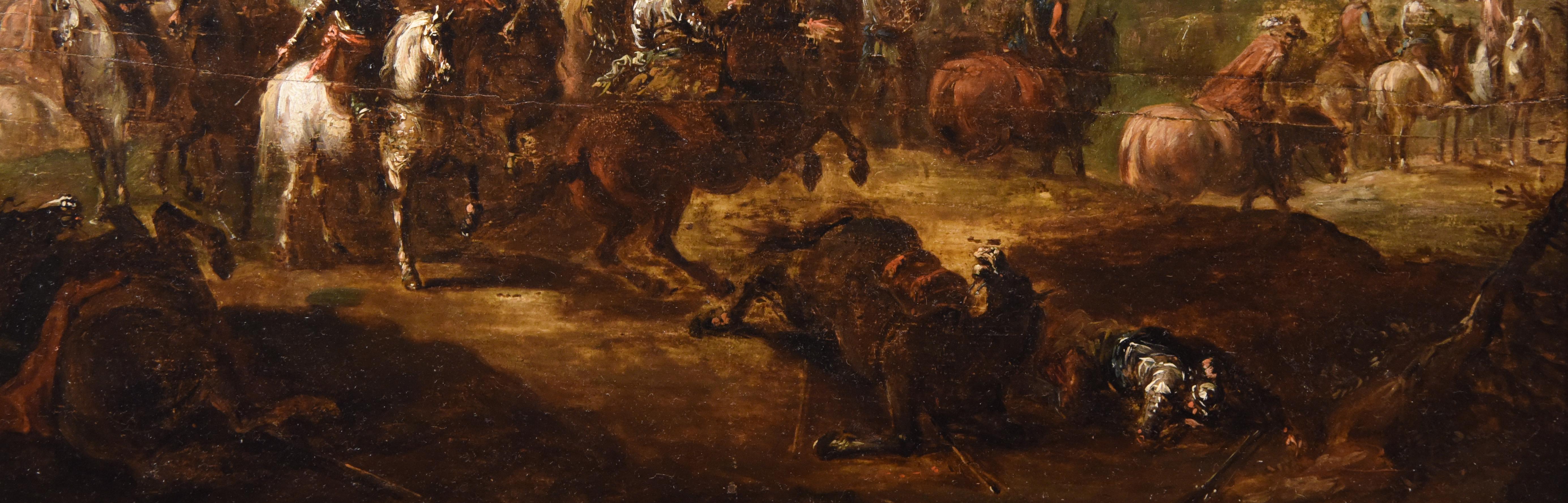 Ölgemälde mit dem Titel „Conquistadors nach der Schlacht“ aus dem 18. Jahrhundert 1