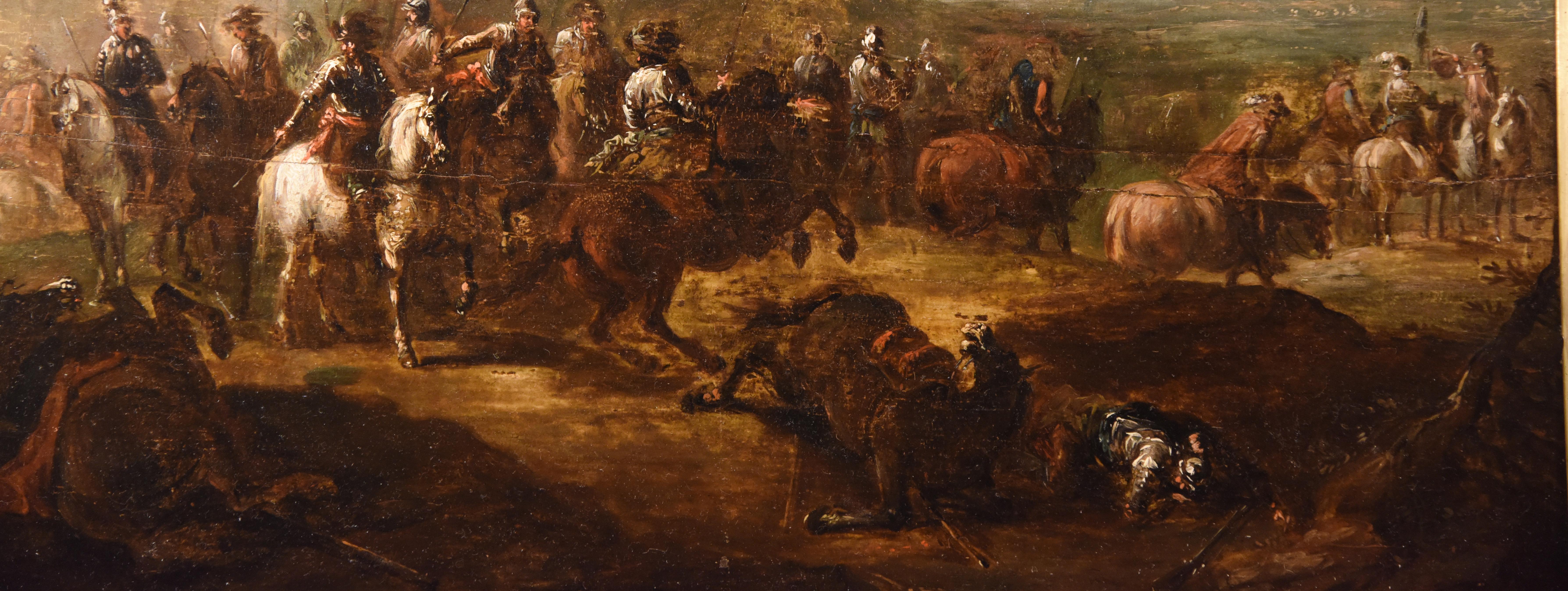 18th Century Oil Painting Entitled Conquistadors After Battle  1