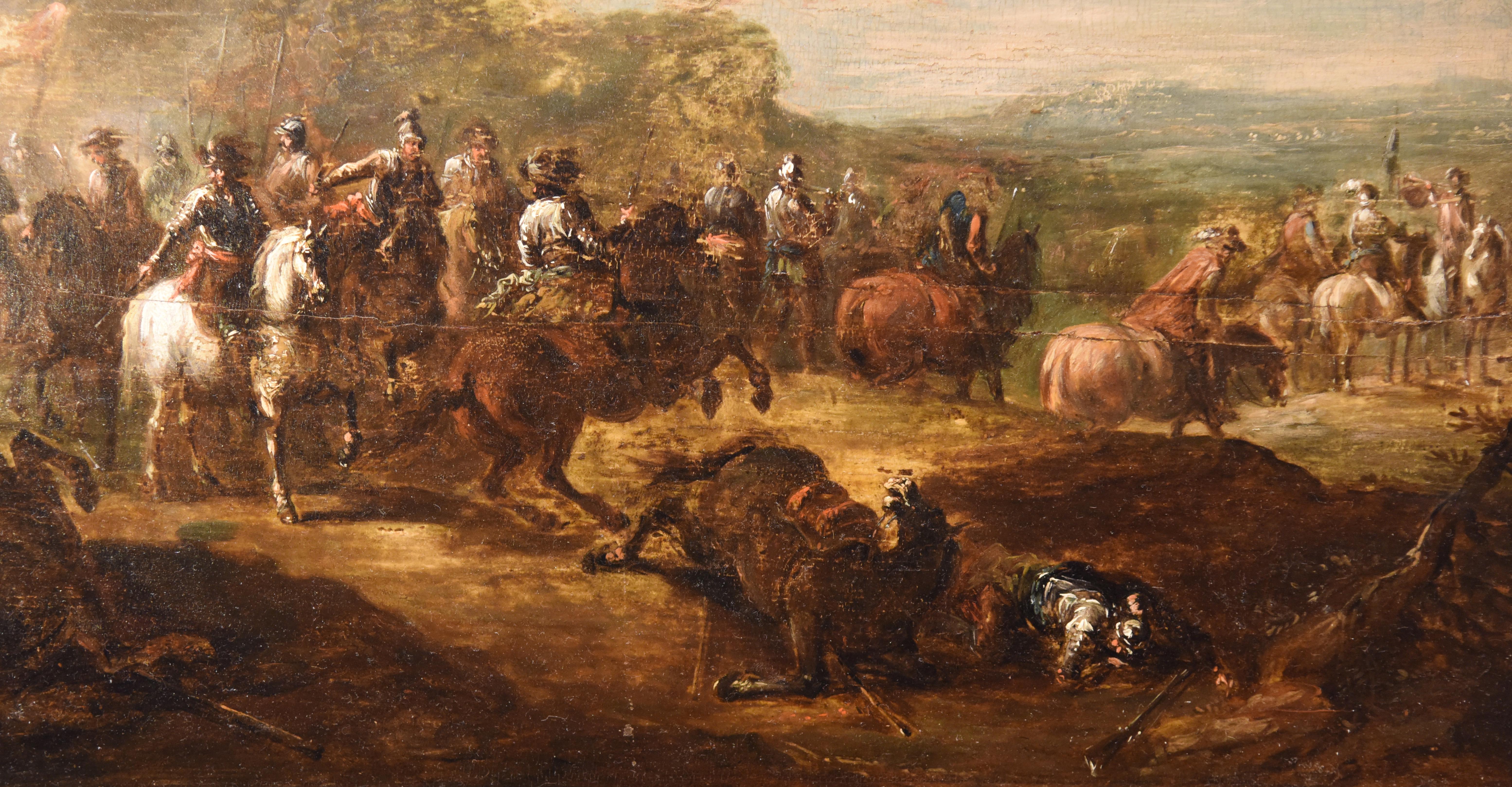 Ölgemälde mit dem Titel „Conquistadors nach der Schlacht“ aus dem 18. Jahrhundert 4