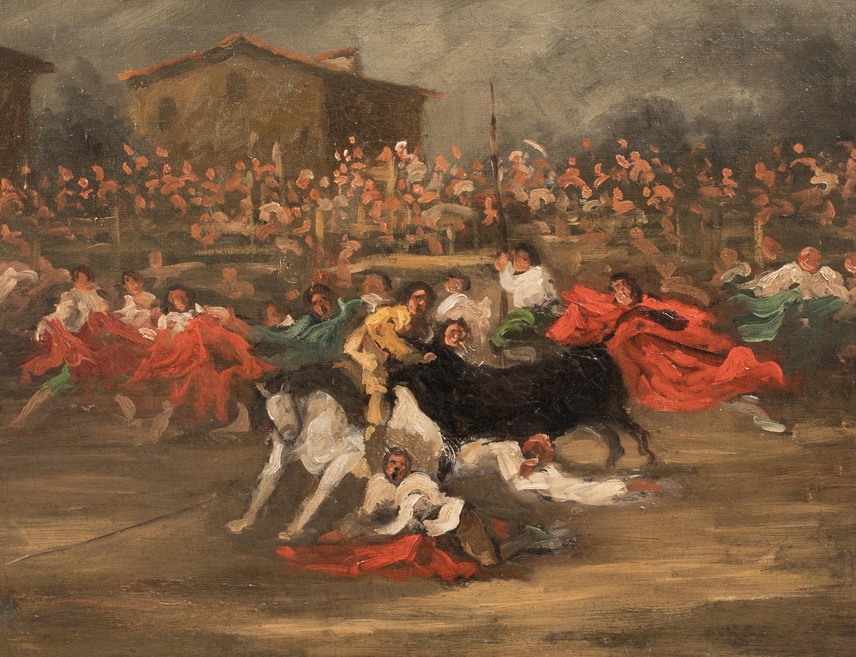 Stierkampf im 19. Jahrhundert auf einem spanischen Townes-Platz, um 1826 im Angebot 1