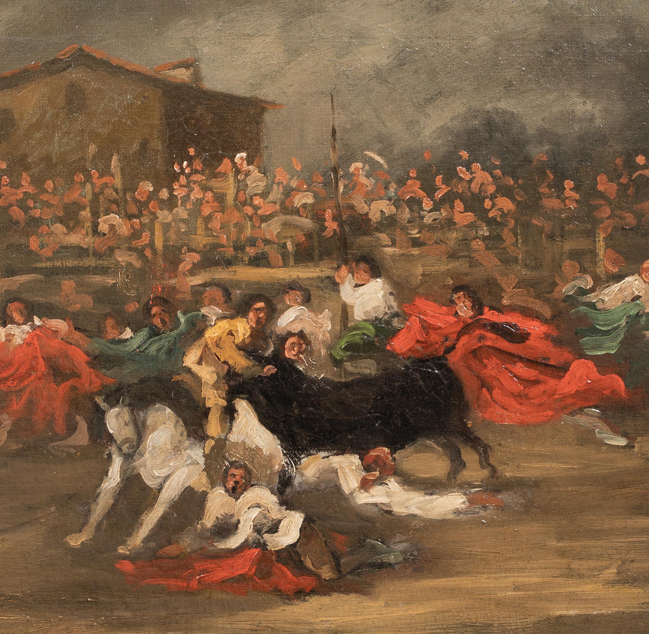 Stierkampf im 19. Jahrhundert auf einem spanischen Townes-Platz, um 1826 im Angebot 2