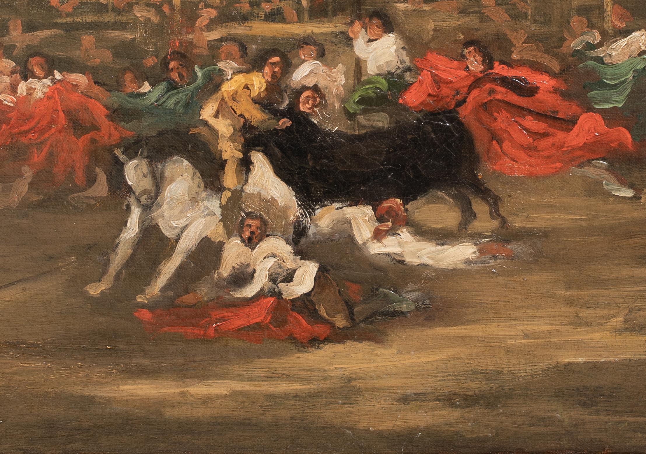 Stierkampf im 19. Jahrhundert auf einem spanischen Townes-Platz, um 1826 im Angebot 3