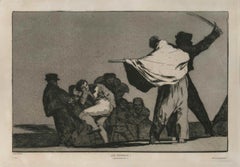 ¡ Que Guerrero! - Original Etching and Aquatint by F. Goya - 1877