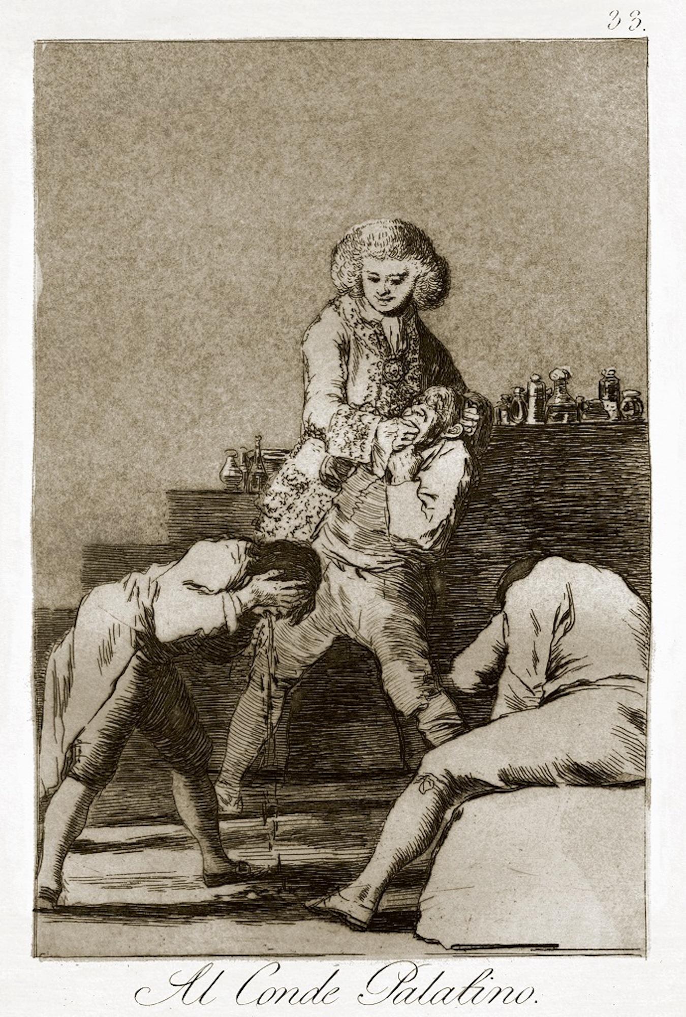 Al Conde Palatino - Origina Etching by Francisco Goya - 1868