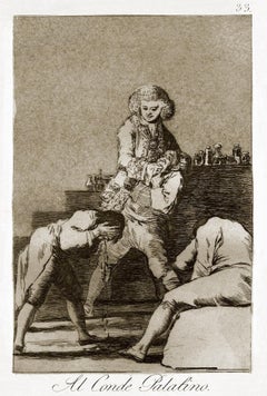 Al Conde Palatino - Origina Etching by Francisco Goya - 1868