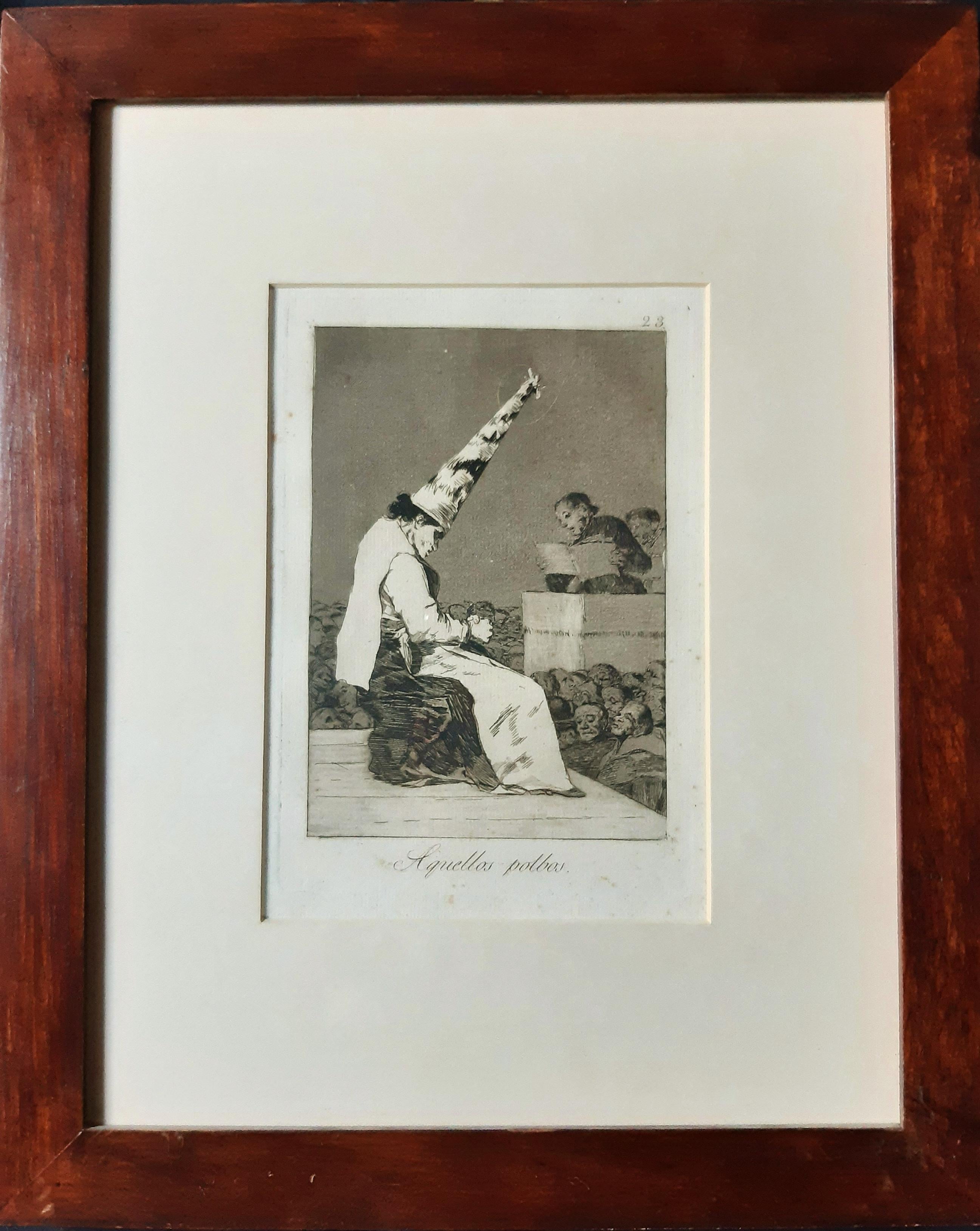 Aquellos Polbos is an original etching realized by Francisco Goya in 1799, from 