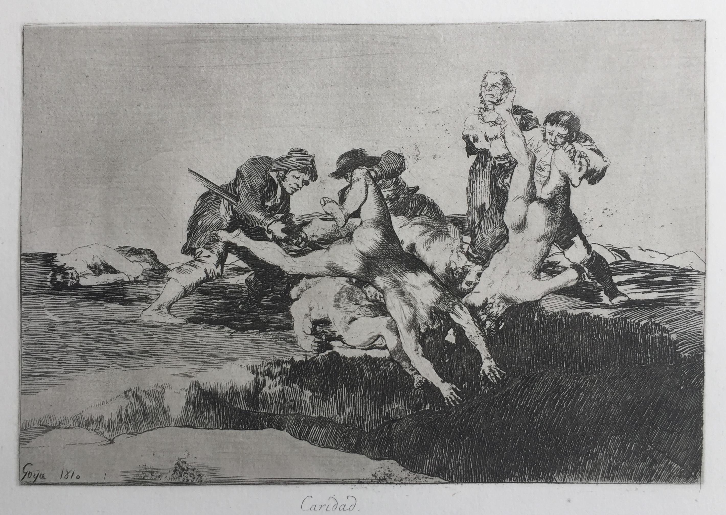 Francisco Goya Figurative Print - CARIDAD (CHARITY)  -   From "The Disasters of War"