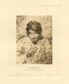 Antique (Circle of) Francisco Goya "Un mendiant" etching