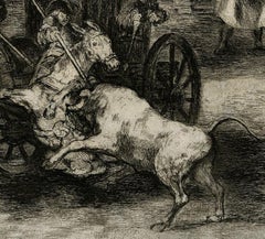 Combat Dans une Voiture Attelee de Deux Mulets (Fight in a carriage harnessed)
