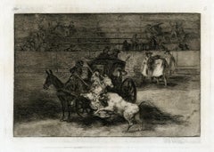 Antique Combat Dans une Voiture Attelee de Deux Mulets (Fight in a carriage harnessed)